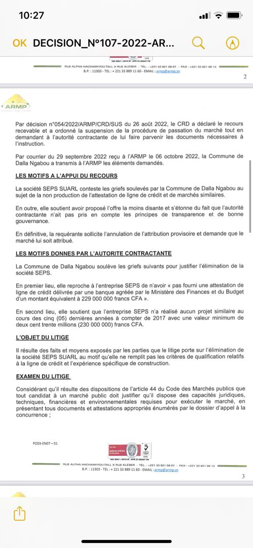 Travaux d'entretien et d'amélioration de la piste Digane/Dysangou : L'ARMP ordonne la suspension de la procédure de passation du marché