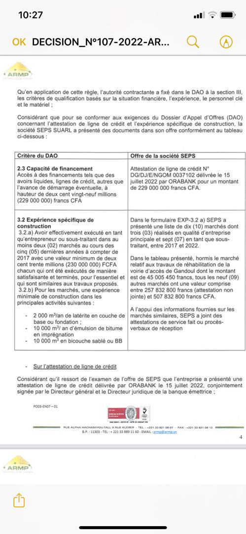Travaux d'entretien et d'amélioration de la piste Digane/Dysangou : L'ARMP ordonne la suspension de la procédure de passation du marché