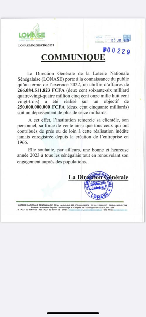 La Lonase fait un chiffre d’affaires de plus de 266 milliards FCfa en 2022, soit un dépassement de plus de 16 milliards FCfa