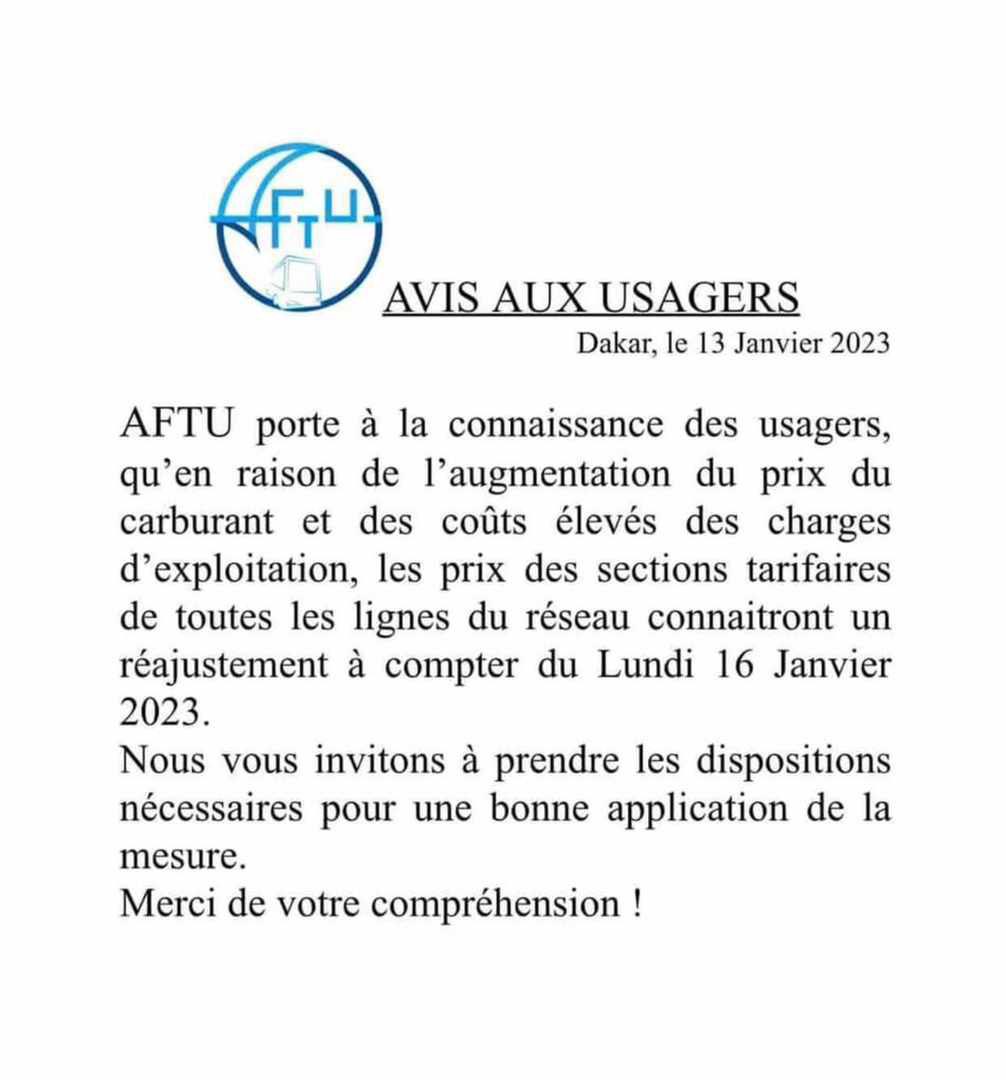 Transport: Le ticket des bus « Tata » connaîtra une hausse, ce lundi