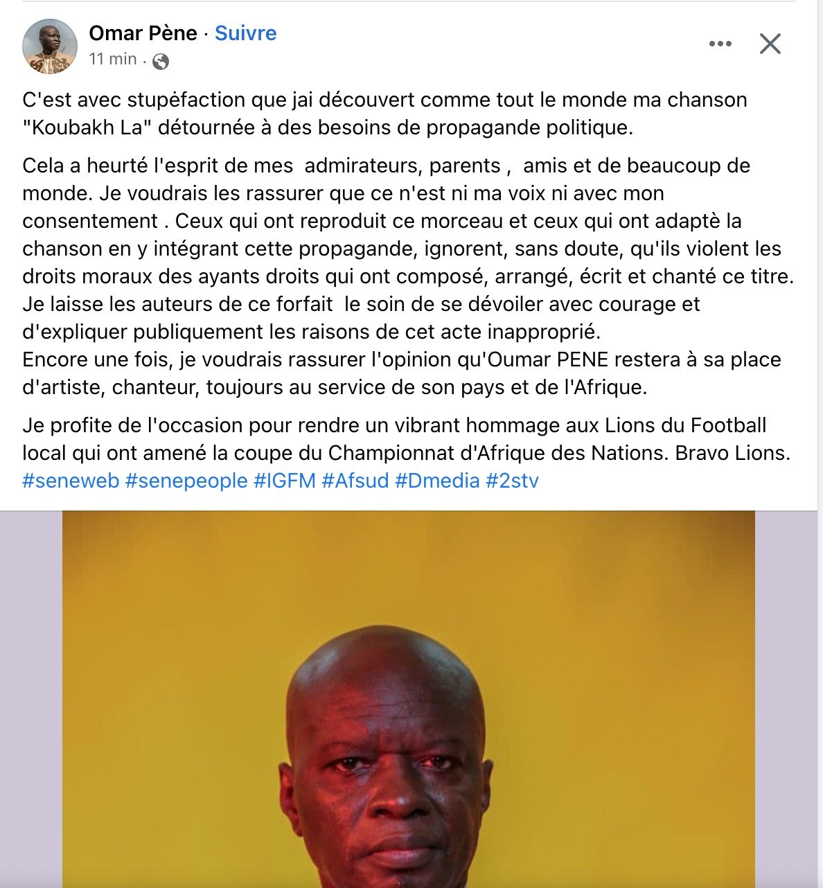 Détournement de sa chanson « Koubakh La » au profit de Ousmane Sonko : Oumar Pène exprime son agacement