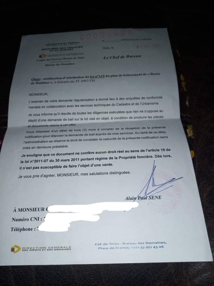 Foncier à Thiès/ Arnaque ou attributions légales: Les terrains de Ndobène et de Thiaoune Bambara, assaillis