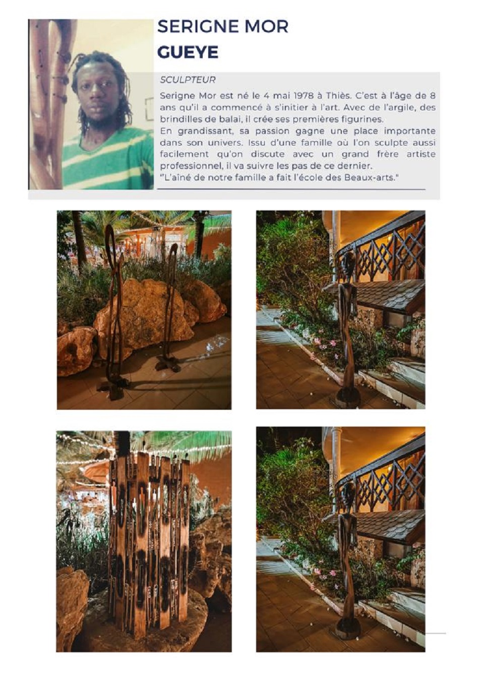 Exposition GrainArt au Lamantin Beach : A la découverte de Serigne Mor Guèye, un passionné d’art et de culture