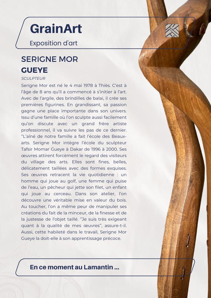 Exposition GrainArt au Lamantin Beach : A la découverte de Serigne Mor Guèye, un passionné d’art et de culture