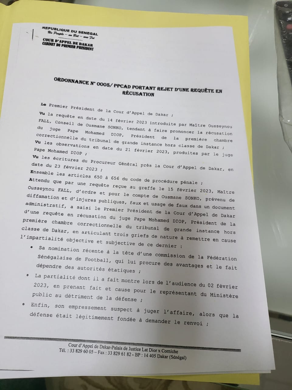 Récusation du juge par Ousmane Sonko: La Cour d’appel s’oppose catégoriquement à la requête de la défense du leader de Pastef 