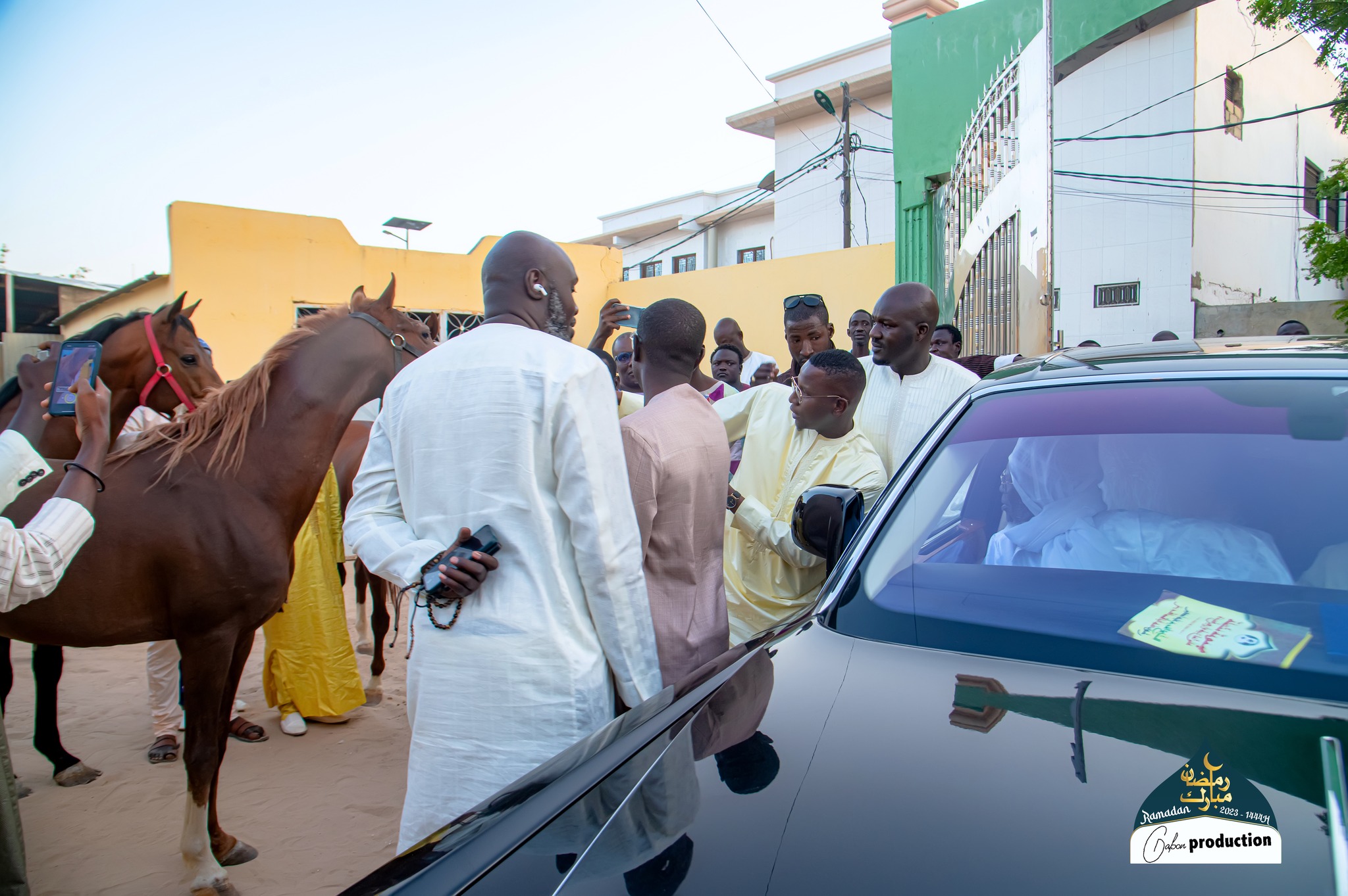 Omar Bayo mou Serigne Mountakha offre trois chevaux de course au Khalife général des Mourides (Photos)