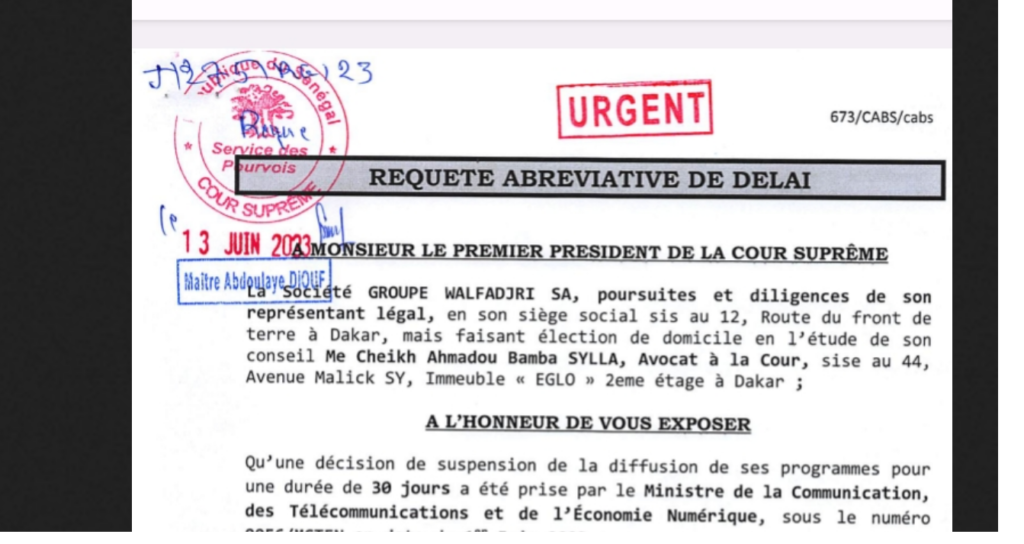 Suspension de son signal : Le Groupe Wal Fadjri traîne l’Etat du Sénégal en justice