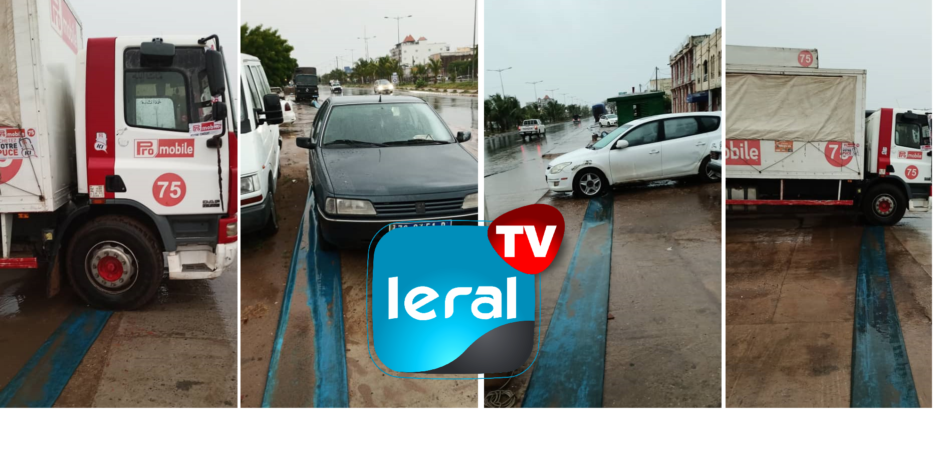 Image inédite à Touba : Des véhicules entravent l'évacuation des eaux usées