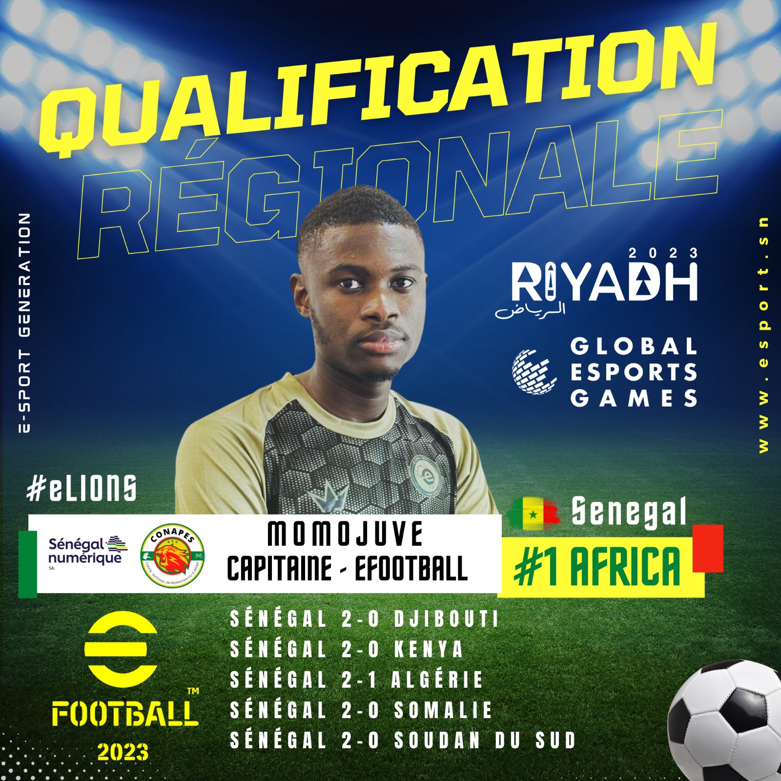 Le Senegal n°1 en Afrique du groupe B sur eFOOTBALL