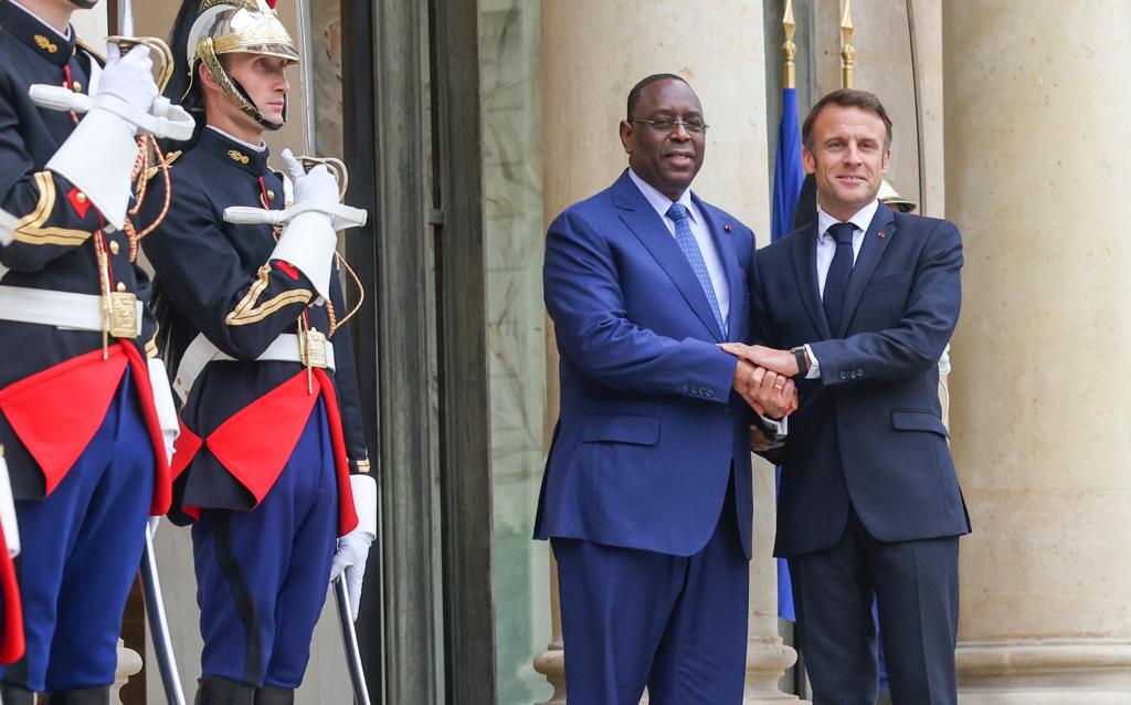 Le Président Macky Sall à l'Elysée : Des questions de coopération bilatérale, au menu de leurs échanges (Photos)