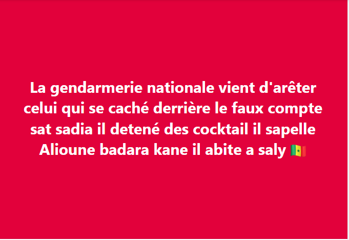 Arrestation d'Alioune Badara Kane (Sat Sadia), pour insultes envers le président de la République et le Général Moussa Fall
