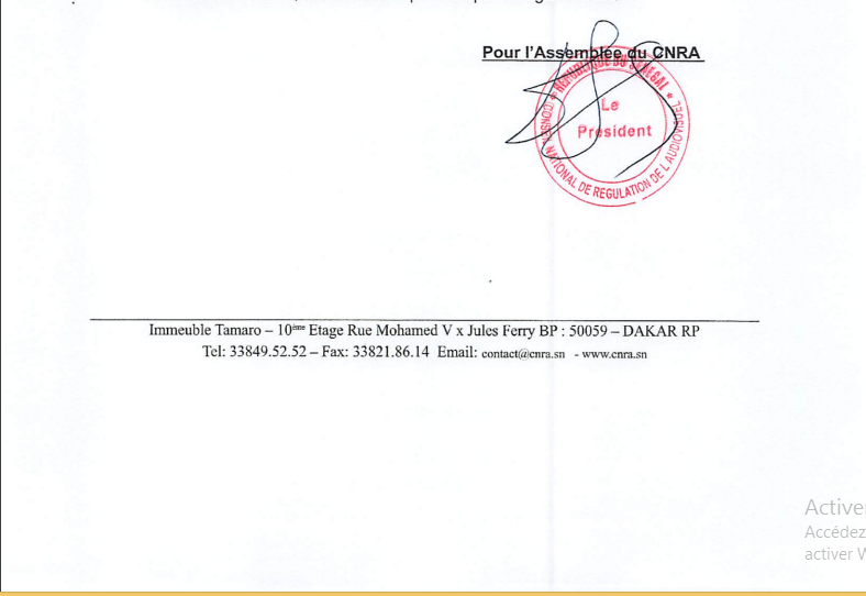 Groupe DMEDIA: Le CNRA adresse des observations et instruit à mettre un terme à la propagande en faveur de...