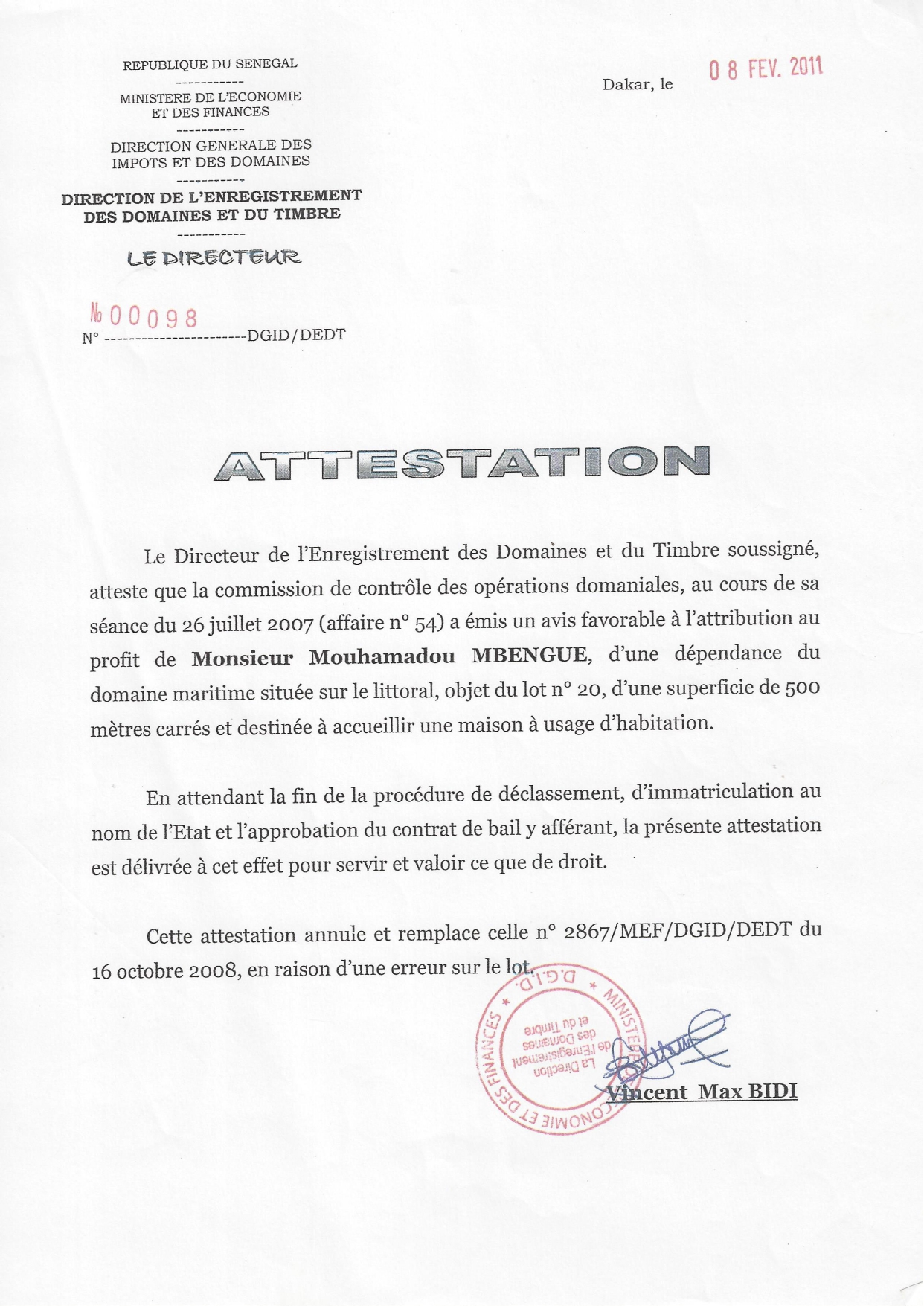 Affaire Surfer Paradise : El Hadji Oumar Sèye surfe sur des mensonges et porte presse contre M. Mbengue ( Documents ) Affaire Surfer Paradise : El Hadji Oumar Sèye surfe sur des mensonges et porte presse contre M. Mbengue ( Documents )