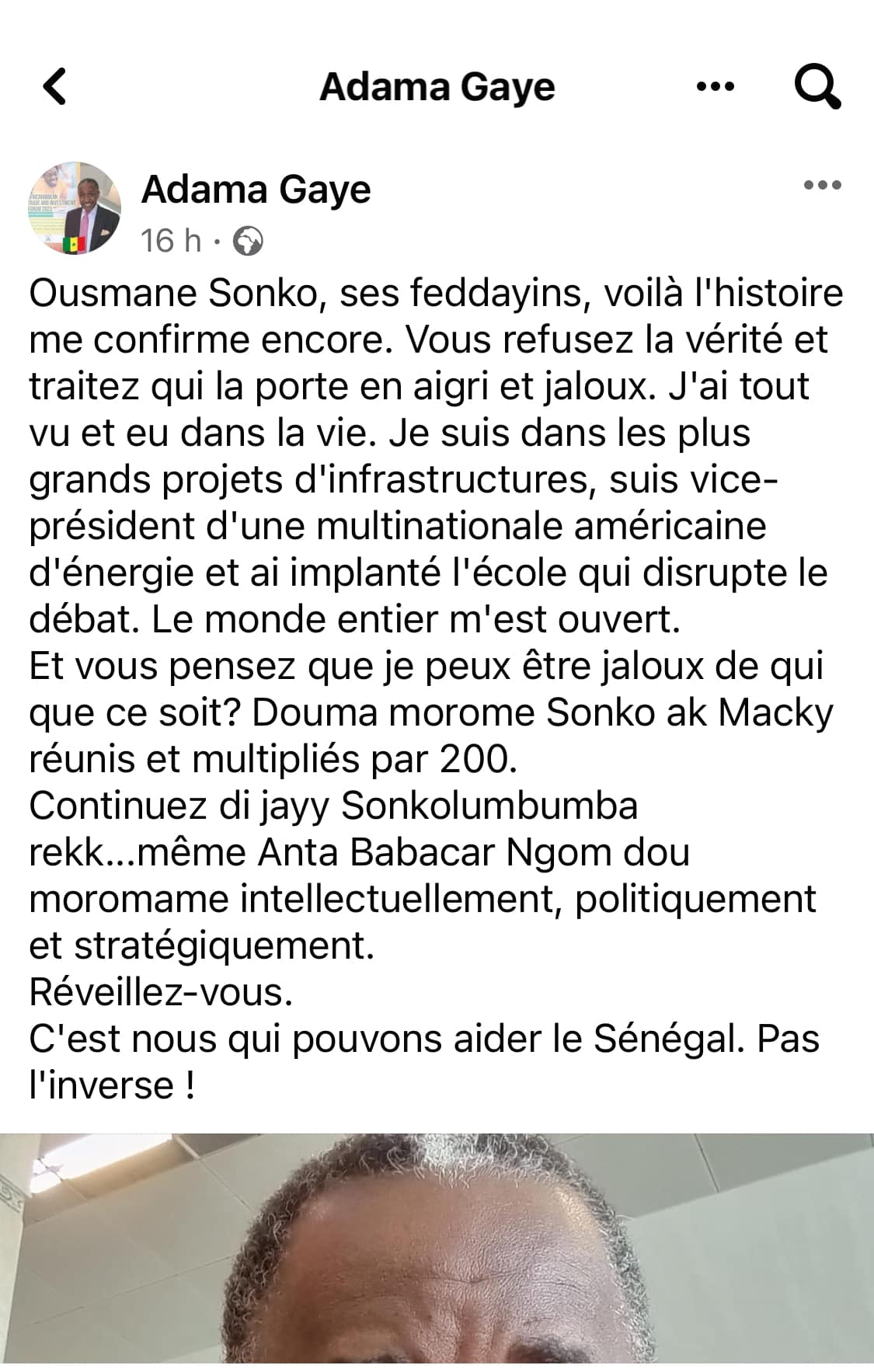 Adama Gaye corrige Ousmane Sonko : « Il n’est qu’un petit tyran qui s’ignore » 