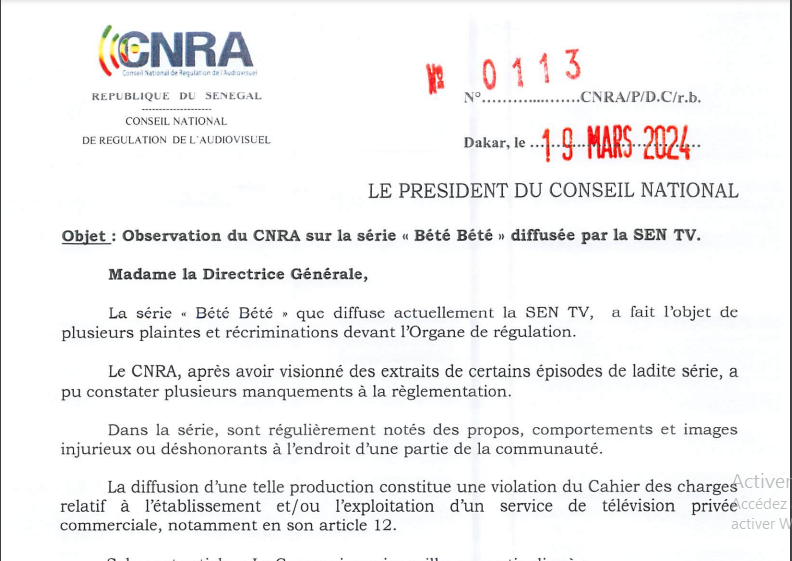 Diffusée sur la Sen Tv: La série "Bété bété" dérange le CNRA !