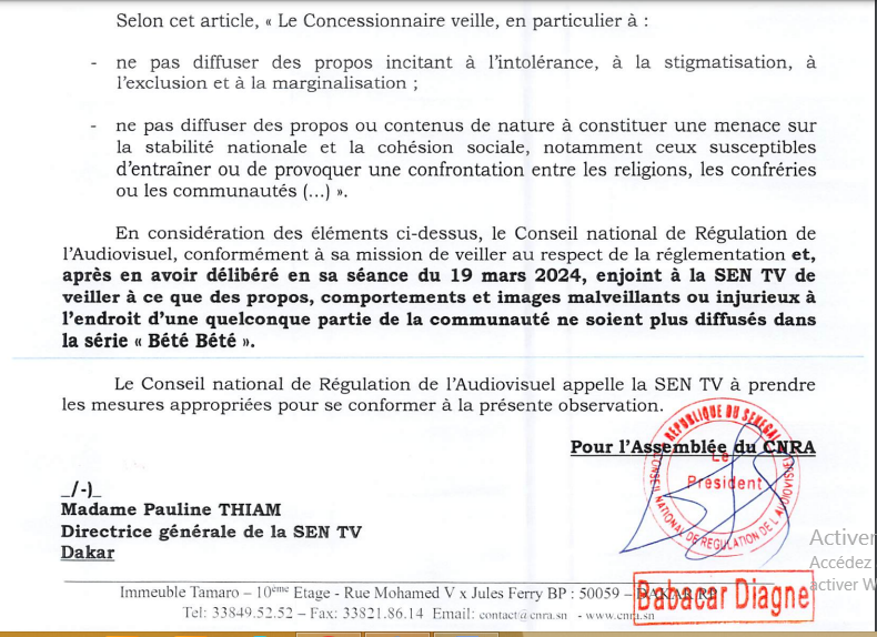 Diffusée sur la Sen Tv: La série "Bété bété" dérange le CNRA !