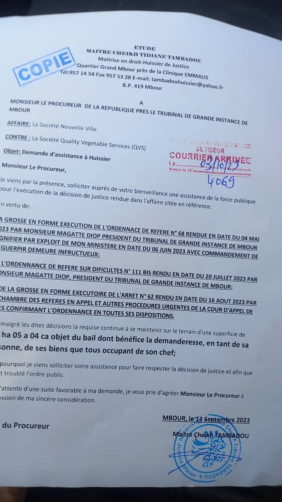 Scandale Foncier entre la société hollandaise QVS et la société Nouvelle Ville: L’avocat de Tidiane Diawara parle de manipulation et refuse de se laisser faire...