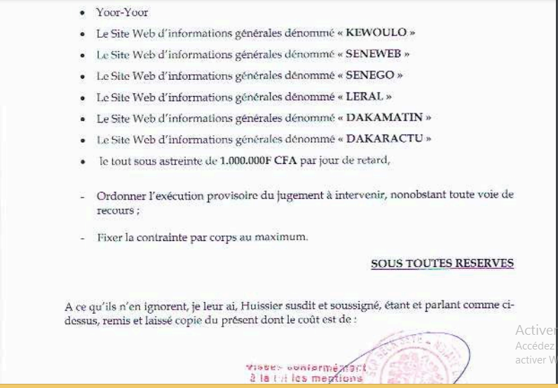 Diffamation: Bara Tall sert une citation directe au Directeur de publication de Kewoulo, Babacar Touré et à Clédor Sène