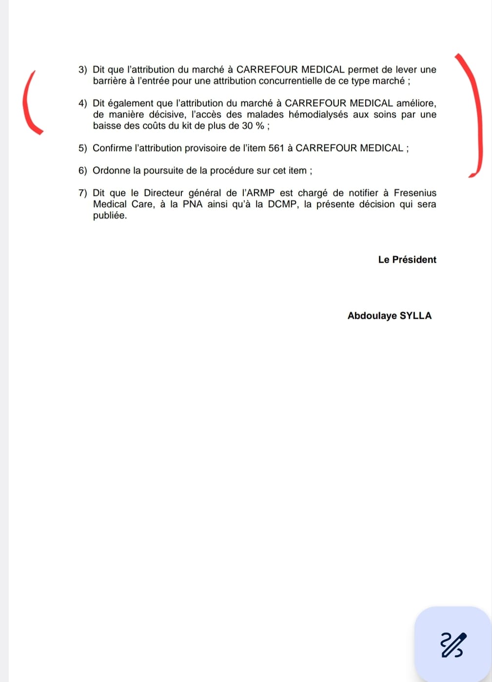 Carrefour Médical : Conformité de ses marchés validée par un procès-verbal de conciliation