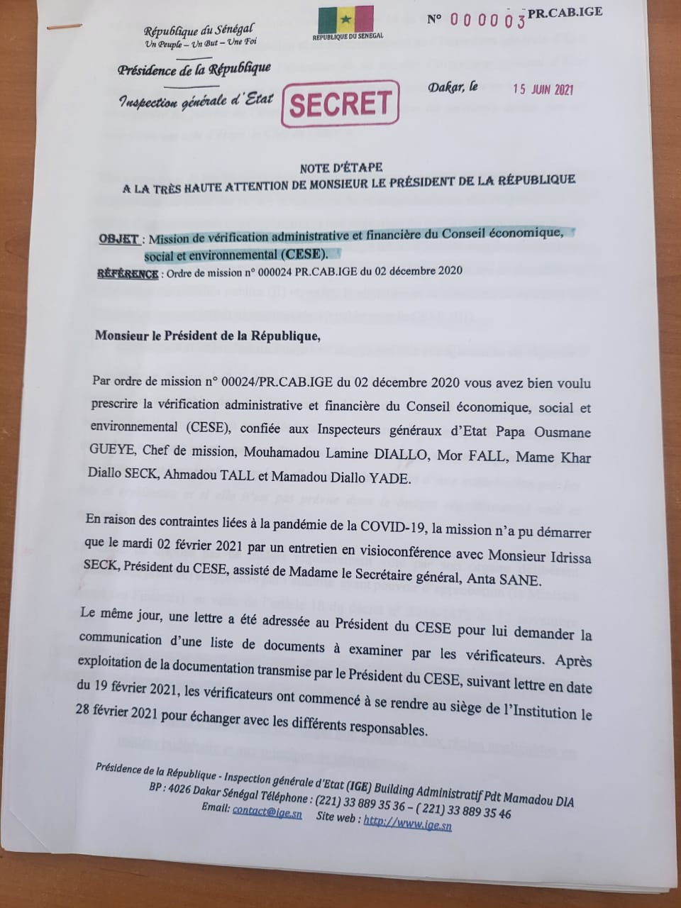 Les cafards de Mimi Touré à la tête du CESE : " La somme 2.136. 548.819 francs Cfa à été budgétisée et dépensée vers des destinations inconnues"