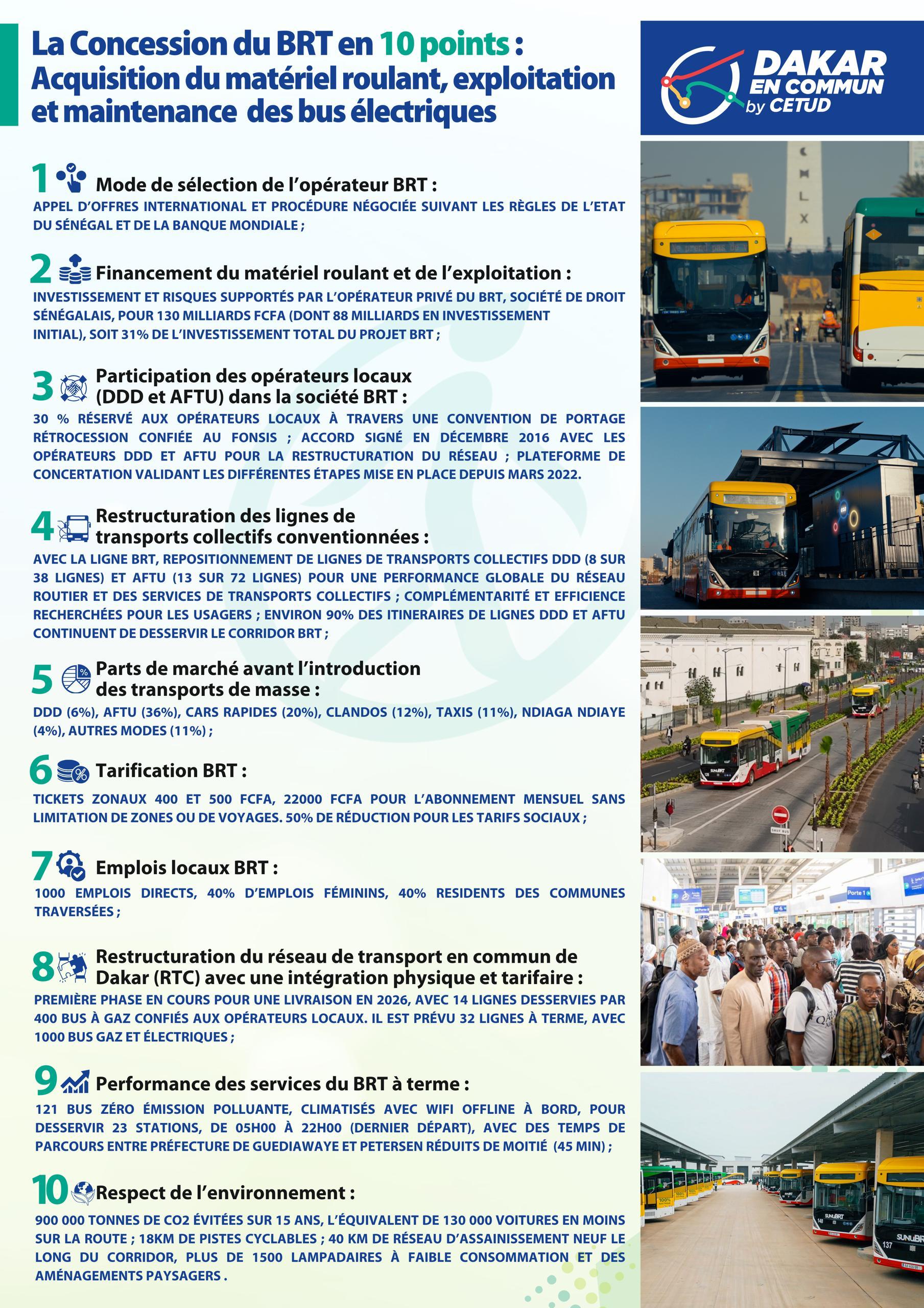 La concession du BRT en 10 points: Acquisition du matériel roulant, exploitation et maintenance des bus électriques