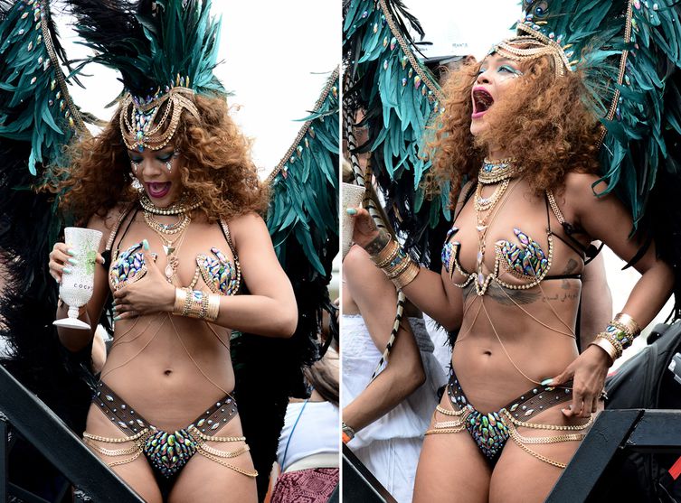 Photos - Rihanna sexy et déchaî­née pour défi­ler au carna­val de la Barbade