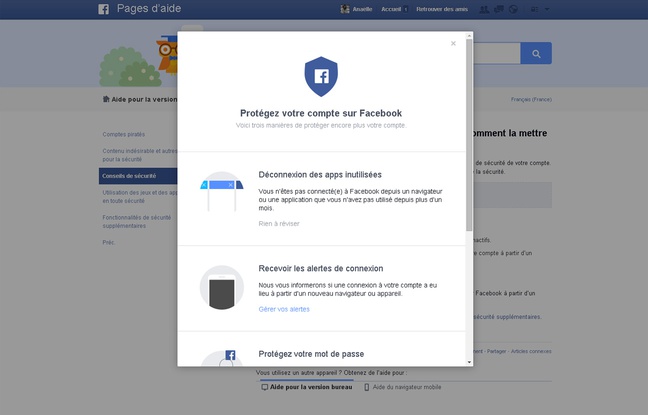 Facebook permet désormais un «check up» rapide de la sécurité de votre compte