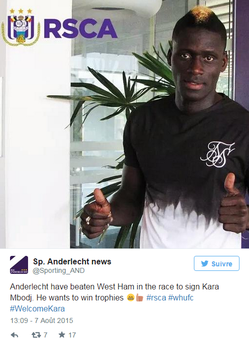 Kara Mbodj à Anderlecht : C'est officiel