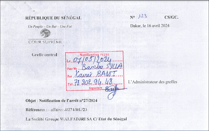 Walf : La Cour suprême vient d'annuler la suspension de son signal du mois de juin 2023