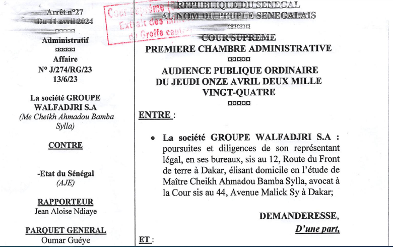 Walf : La Cour suprême vient d'annuler la suspension de son signal du mois de juin 2023