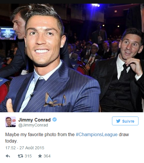 Trophée du meilleur joueur Uefa 2014-2015 : La "photobomb" de Messi à Cristiano Ronaldo