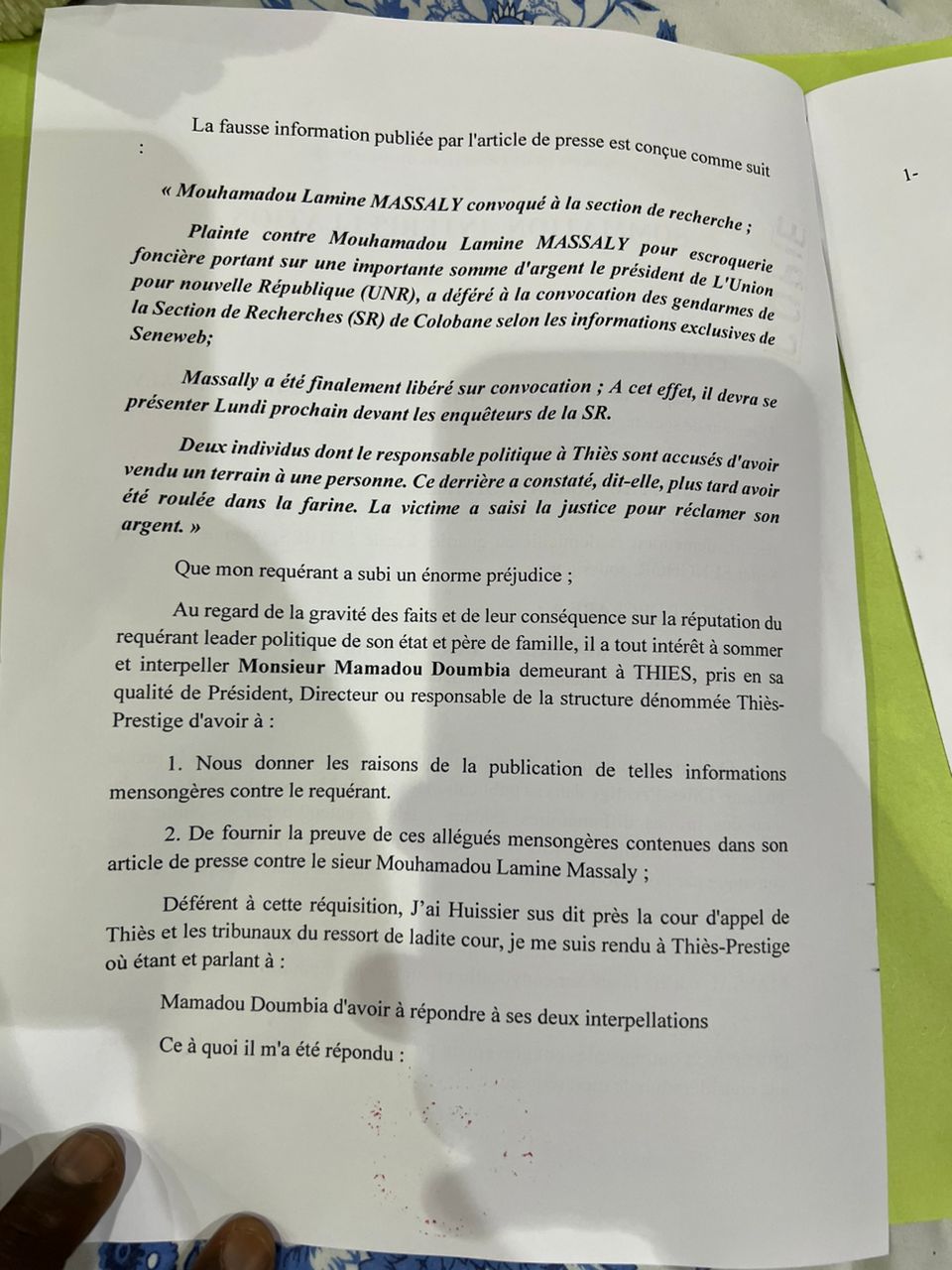 Diffamation : Mouhamadou Lamine Massaly a servi une sommation interpellative à plusieurs sites d’informations