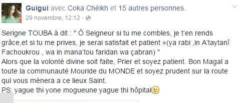 Chrétienne de confession, Guigui au rythme du Magal de Touba