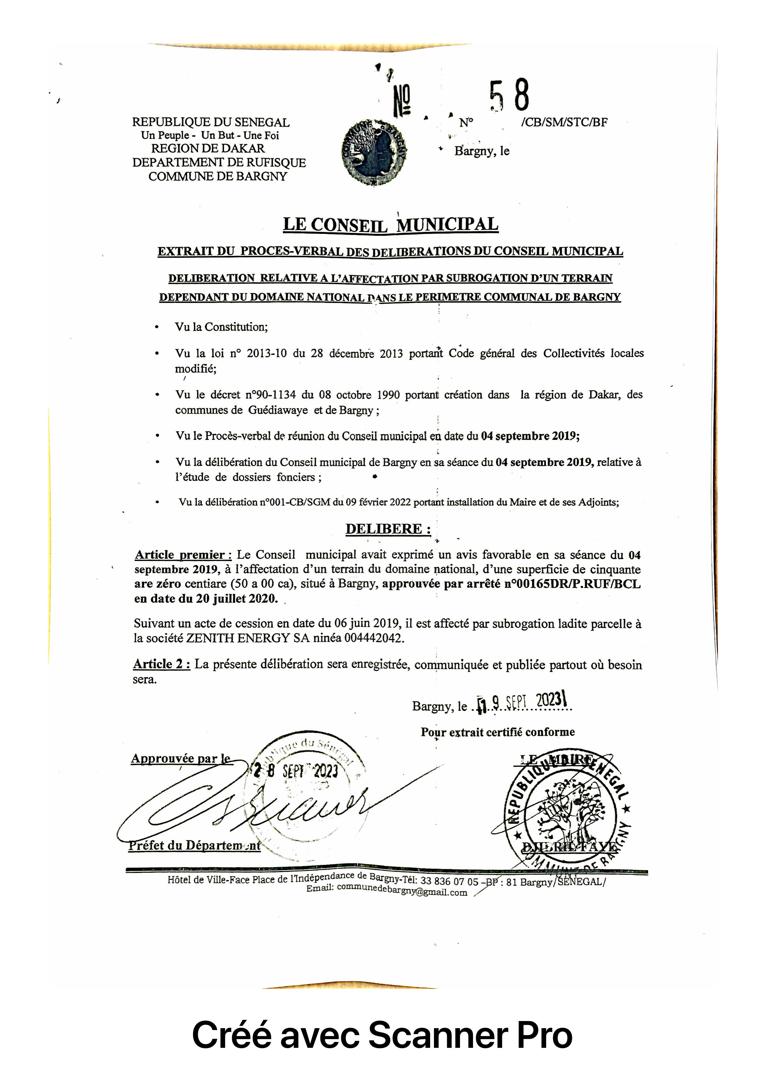Bargny / Parfum de scandale foncier : Un extrait de délibérations et des actes portant affectation de terrains du Domaine national, pris à l’insu du Conseil municipal, secouent la commune de Bargny
