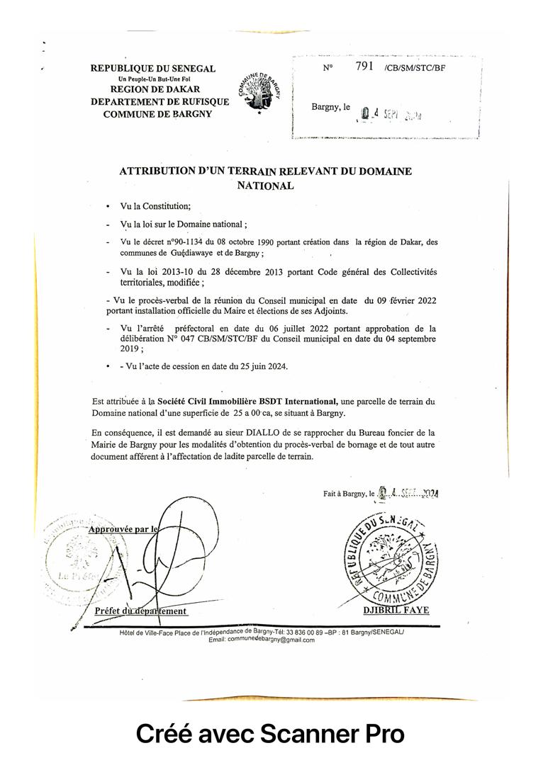 Bargny / Parfum de scandale foncier : Un extrait de délibérations et des actes portant affectation de terrains du Domaine national, pris à l’insu du Conseil municipal, secouent la commune de Bargny