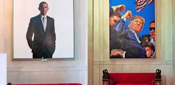 Trump remplace un portrait d'Obama par... lui-même