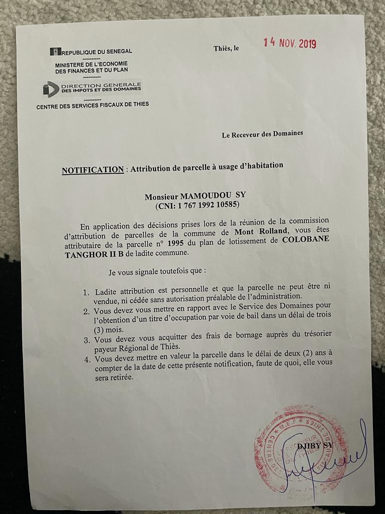 Affaire foncière présumée à Thiès : Mamoudou Sy et 49 émigrés s’apprêtent à porter plainte à Dakar, contre Mor Guèye alias Sope Naby  (Documents)