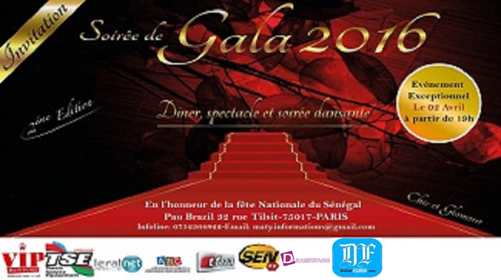 Invitation Dîner spectacle et soirée dansante : Gala 2016 (Paris)