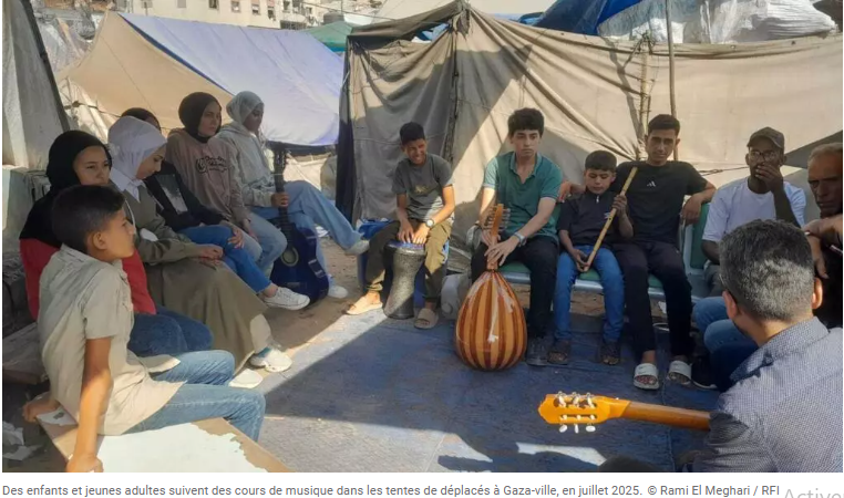À Gaza, des cours de musique comme «une bouffée d’air frais au milieu de la guerre»