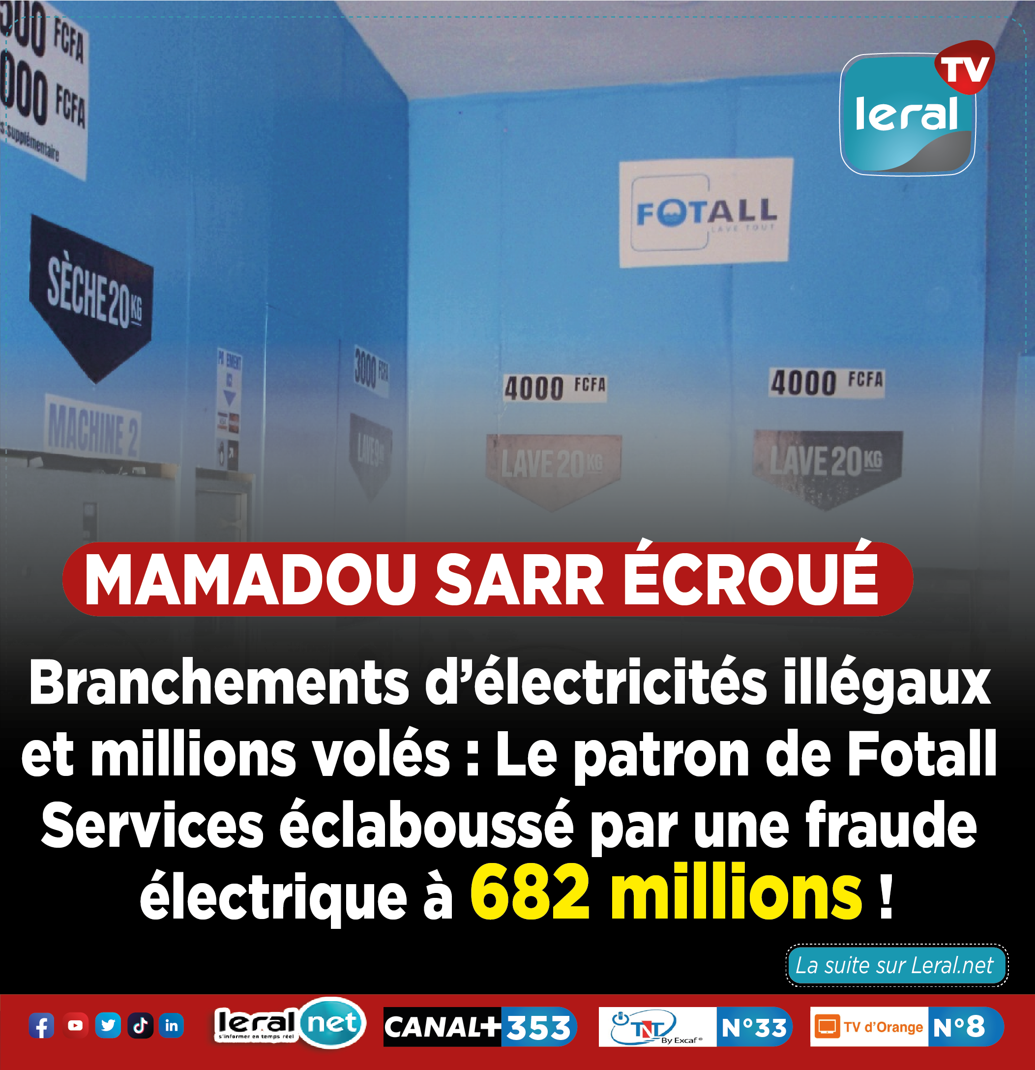 Fraude électrique de 682 millions FCfa : Mamadou Sarr, patron de Fotall Services, écroué !
