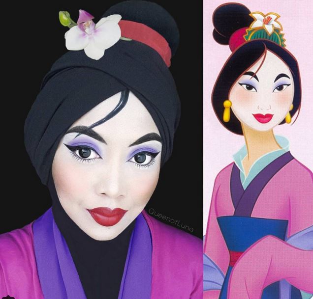 Elle se déguise en personnages de Disney en utilisant son Hijab ! Le résultat est sublime !
