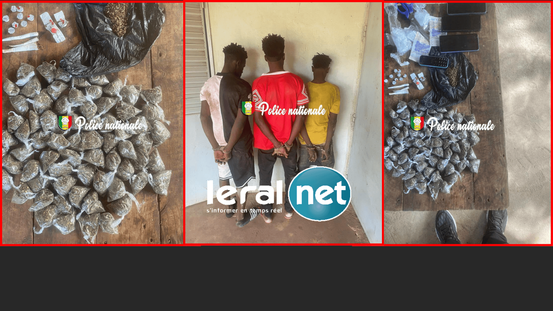 Kédougou : la Brigade des Stupéfiants interpelle trois individus en possession de chanvre indien et de Tramadol