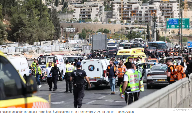 Israël: Une attaque à l'arme à feu fait plusieurs morts et des blessés à Jérusalem-Est