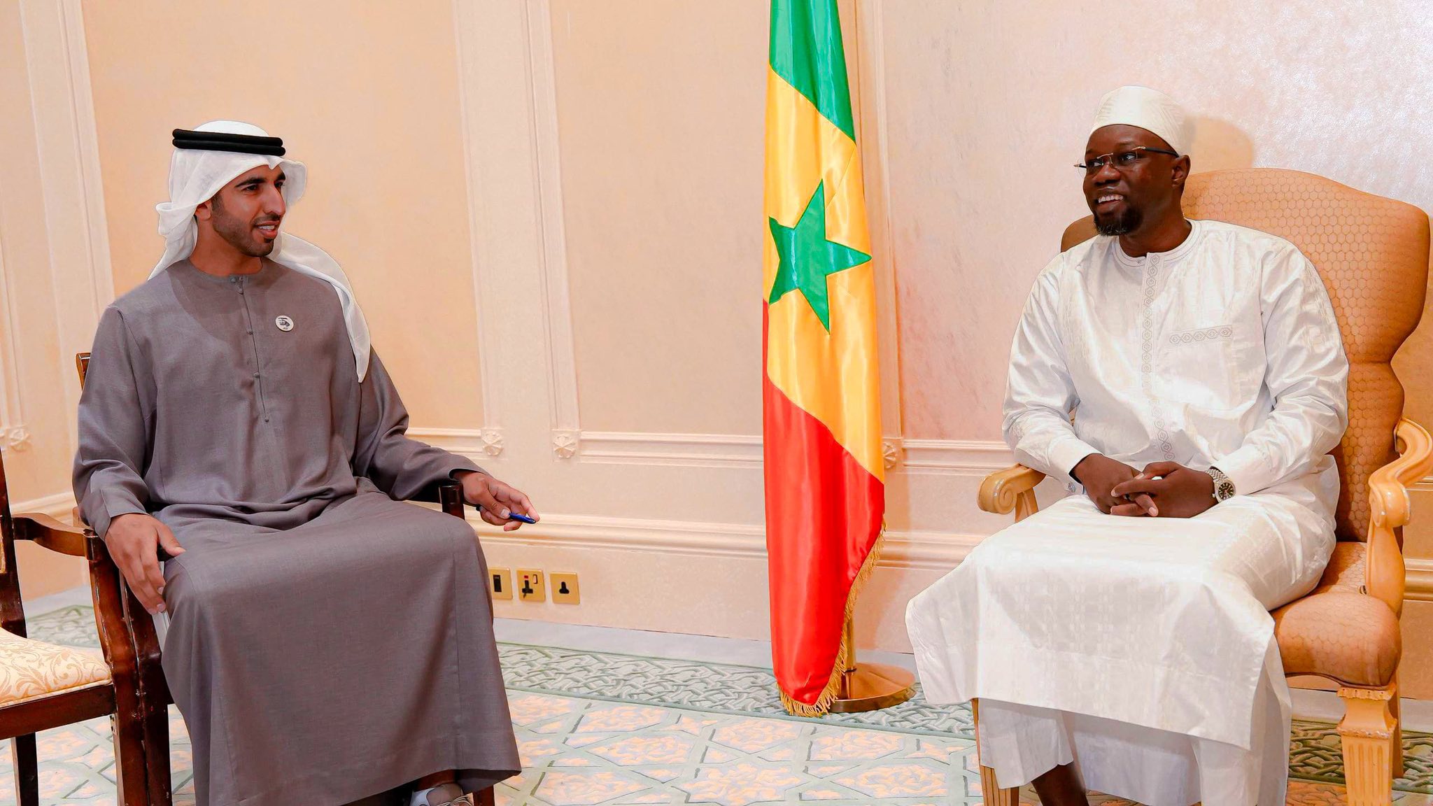 Sénégal-Émirats : Ousmane Sonko reçoit le ministre émirati chargé des Affaires africaines