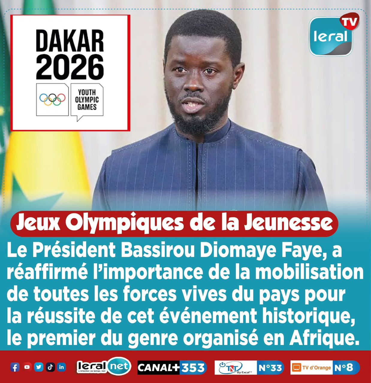 Dakar JOJ2026 : Une opportunité historique pour le Sénégal et l’Afrique