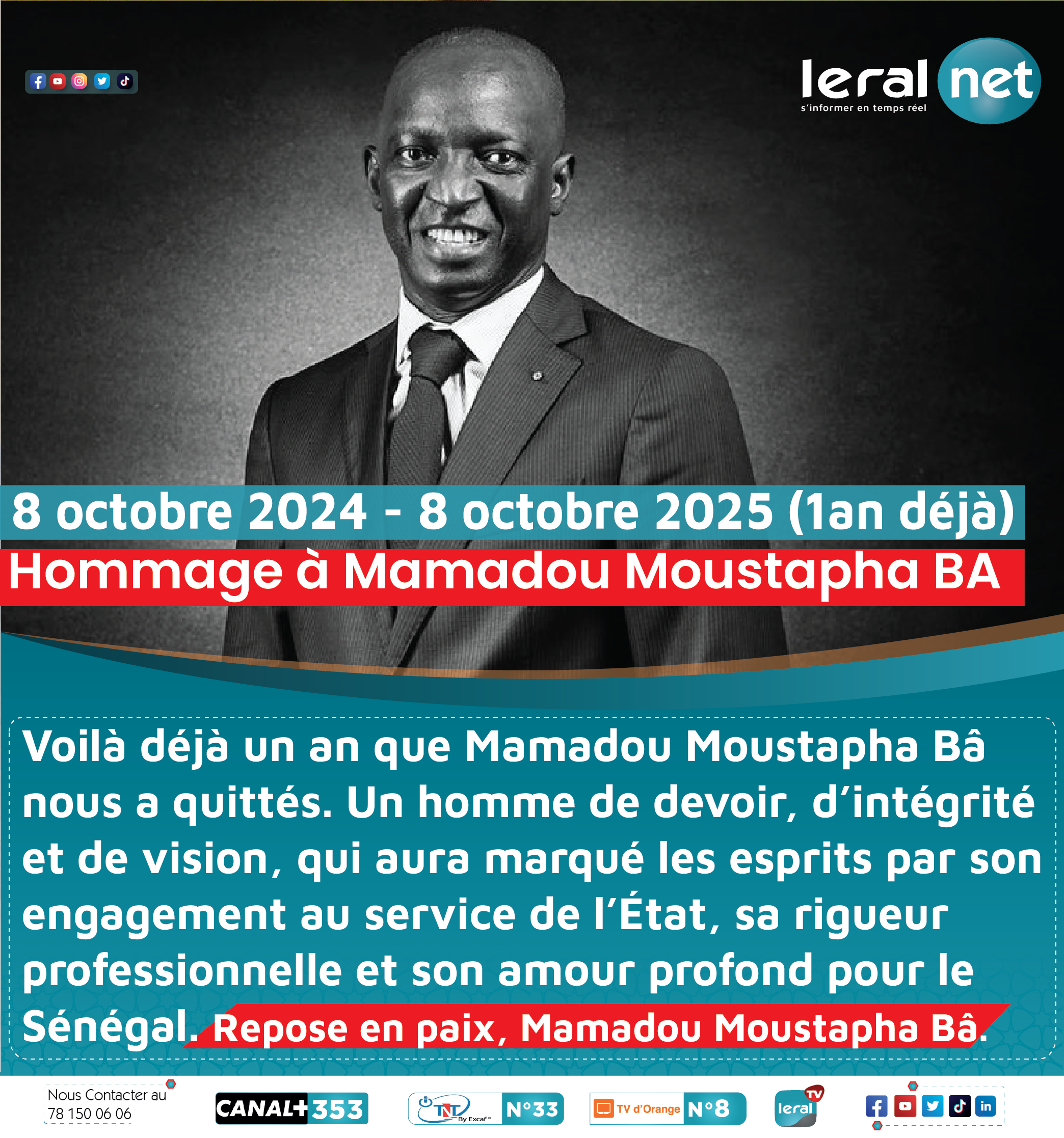 Un an déjà : Hommage à Mamadou Moustapha Bâ