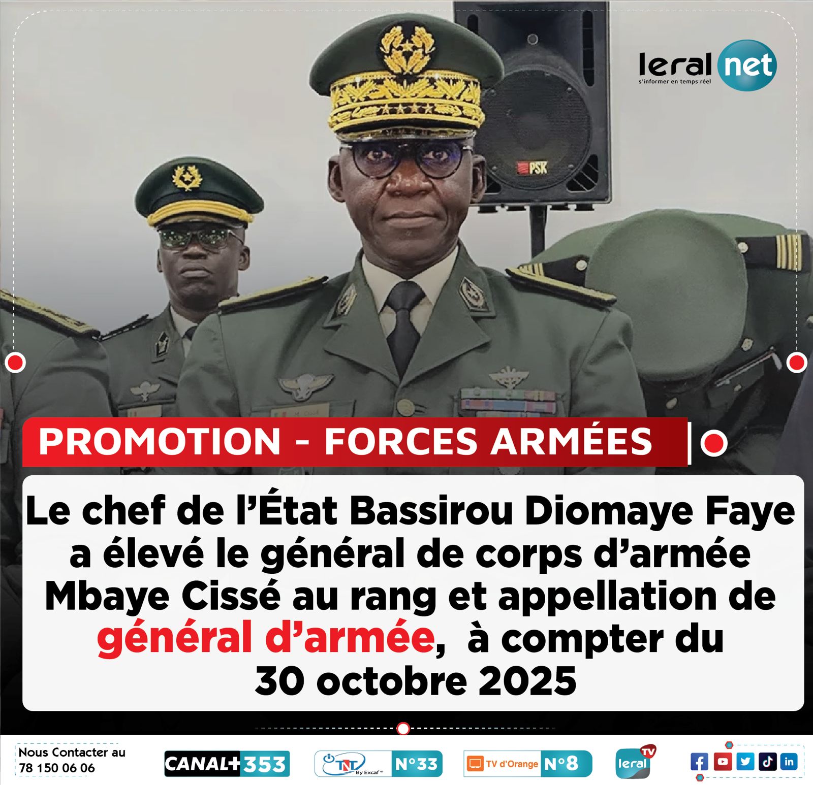Le Général Mbaye Cissé promu au rang de Général d’Armée