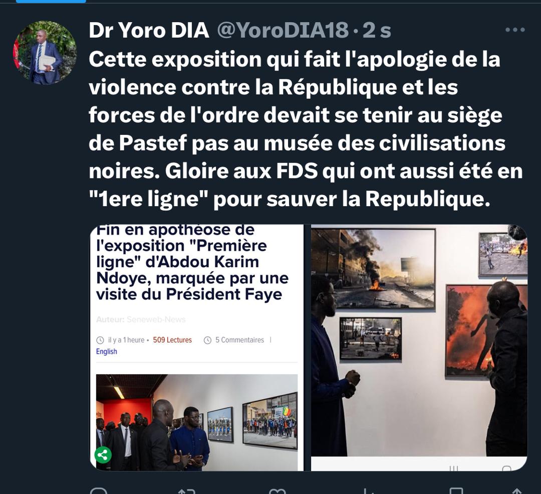Exposition d’Apologie de la violence contre la République et les FDS: Dr Yoro Dia s’oppose à sa tenue au musée des civilisations noires