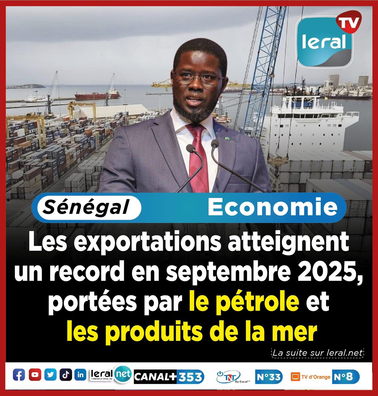 Le Sénégal enregistre une hausse record de ses exportations en septembre 2025 !