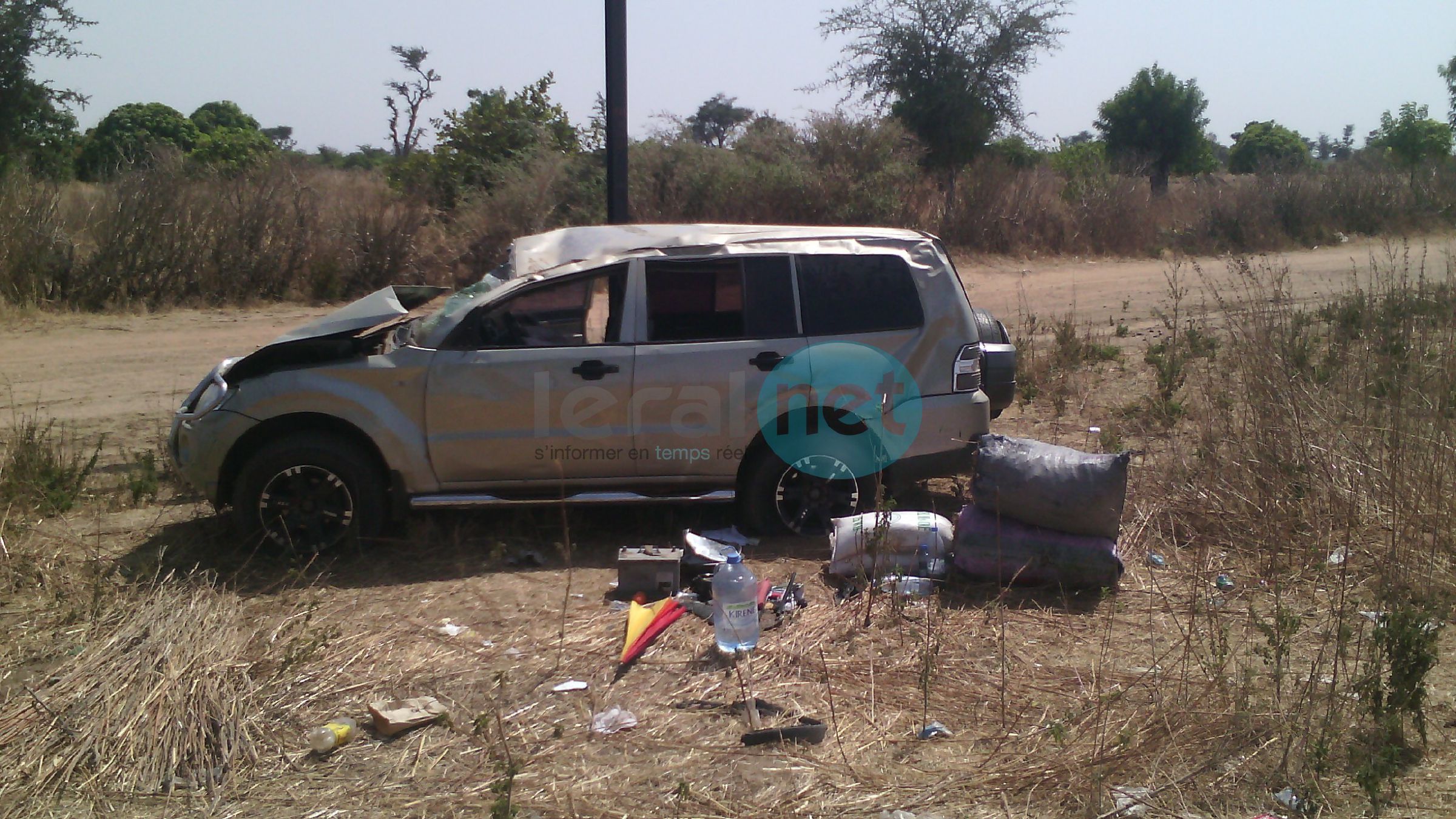 Les images de l'accident  qui a failli coûter la vie à Doudou Ndiaye Mengue et sa famille
